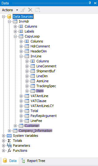 Add Custom Data Items in Document Creator Designer